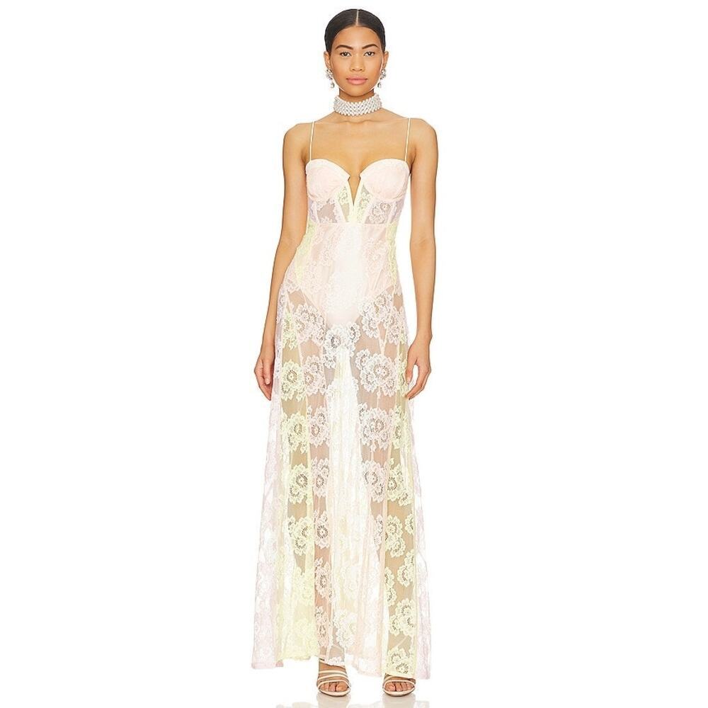 For Love & Lemons Women's Blossom Maxi Dress Sleeveless Multicolor Size XS NWT - Picture 1 of 13